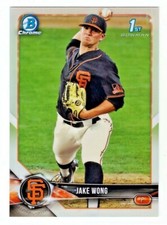 Jake Wong San Francisco Giants 2018 Bowman Draft Chrome Refractor Parallel Card