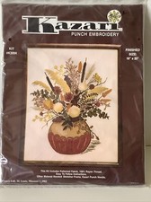 NEW Kazari Punch Embroidery Kit Fall Floral Vintage K3004 16  X20  