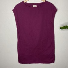 Wilfred Free Denim Purple Shift Mini Dress Raw Hem Size XS