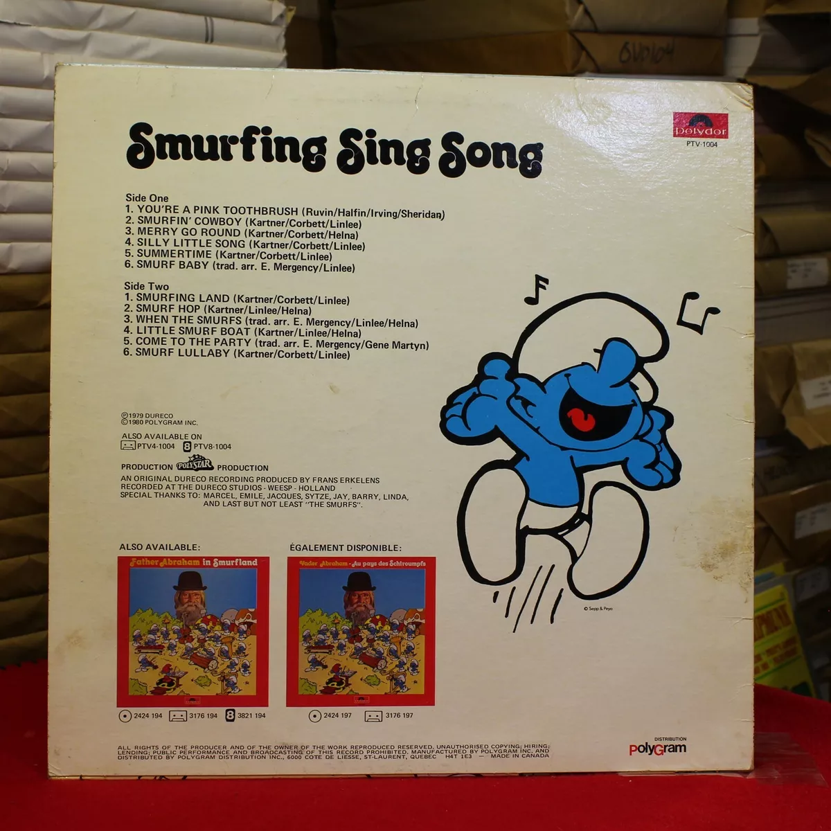 The Smurfs Smurfing Sing Song PTV-1004 Vinyl Vinyl 59-073