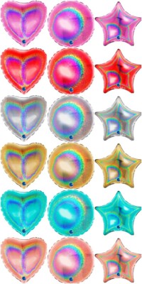 36 ZOLL HERZKREIS STERN HOLOGRAPHISCHE FOLIEBALLONS ALLES GLÜCKLICHE GEBURTSTAG PARTY HOCHZEITEN 
