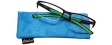 Calabria 6904 Semi-Rimless Large Unisex Flexie Reading Glasses Green 1.50 60 mm