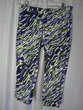 Layer 8 Athletic Leggings Medium Qwick Dry Spandex Purple Black Stretchy