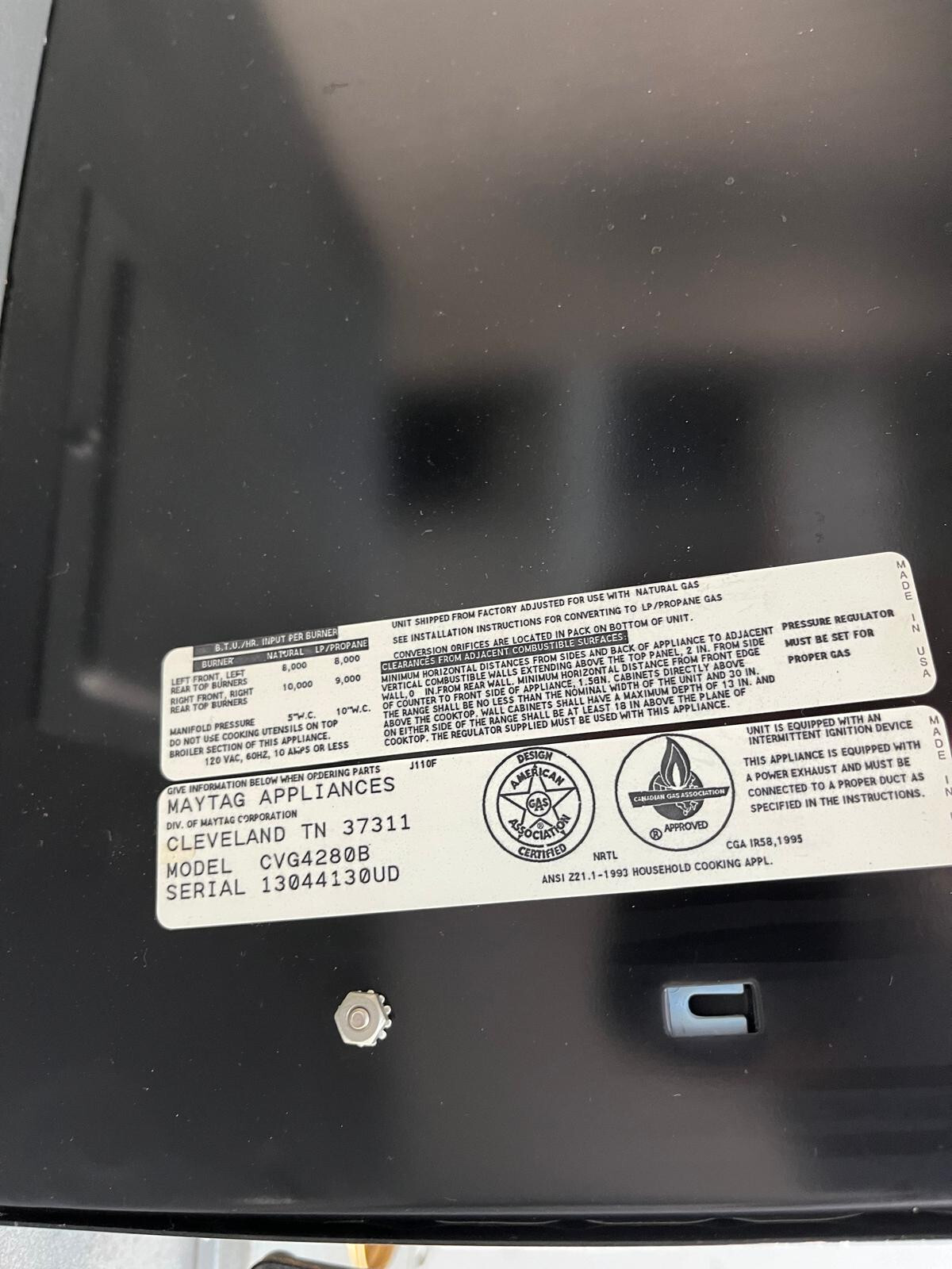 JennAir CVG4280B 30" Gas Downdraft Vent Cooktop Black Stovetop JennAir