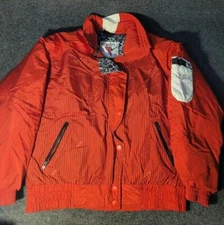KAELIN Womens Size 10 Red Puffy Cinch Waist Ski Jacket Vintage 80s Winter Z2