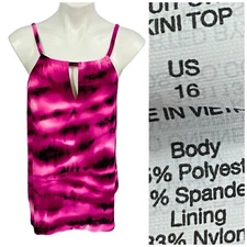 Kirkland Tankini Top Womens 16 Pink Tank Summer Swimwear Pool Party Beach