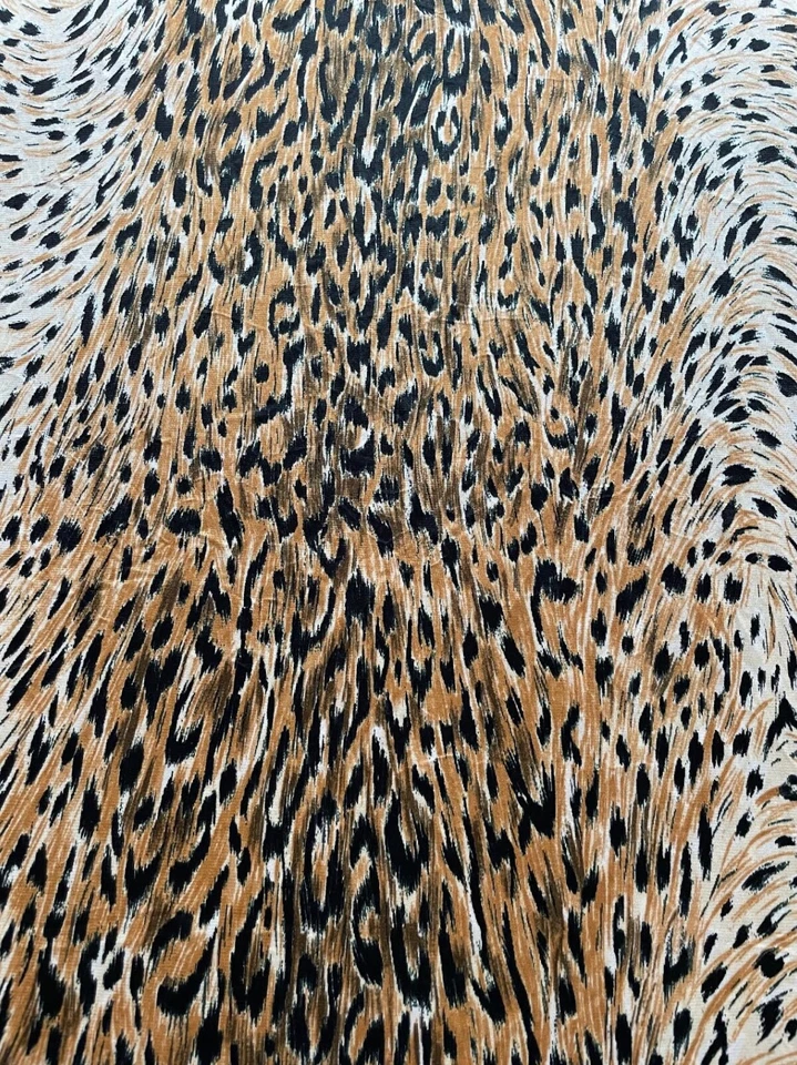 3 Yards+ Jersey Knit Fabric Animal Print Brown Black Vintage - Image 3 of 4