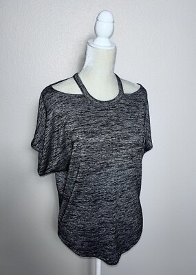 Rag & Bone Jean Womens Cut Out Short Sleeve Jersey Knit Top Heather Gray S