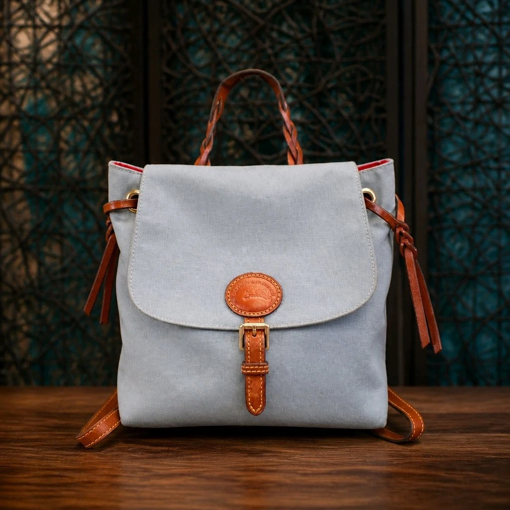 希少USA製ドゥーニー＆バーク ヴィンテージ リュック ネイビー×茶 A4可 Dooney & Bourke Backpack Blue Bags & Handbags for Women for sale