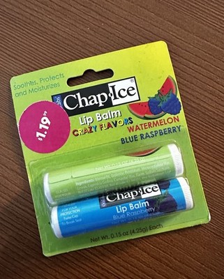 Chap- Ice Lip Balm Fruity Flavors Watermelon/Blue Raspberry Girlhoodcore Y2K