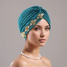 Muslim Women Pleated Hat Cap Bonnet Ethnic Turban Hijab Headscarf Head Islamic