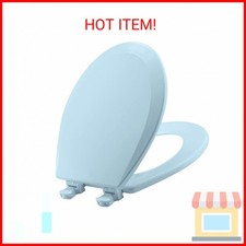 Bemis 500EC Durable Wood Toilet Seat with Easy Clean Hinges, Made in USA, Round,