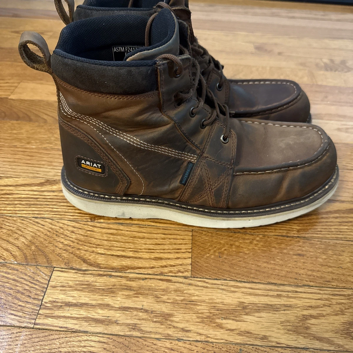 Ariat Men\'s Performance Work Boots Brown Leather Lace Up ATS EH sz 14 Ariat Men main image 3