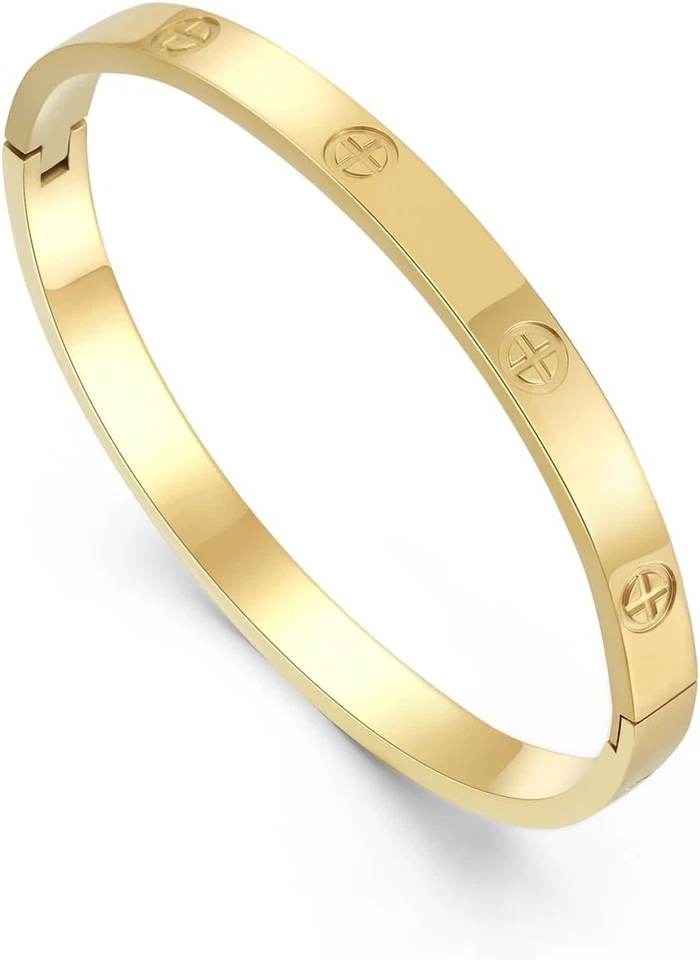 Stunning 18K Gold Plated Cuff Bracelet with Cubic Zirconia - Friendship Gift - Image 3 of 4