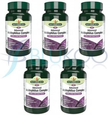 Natures Aid Acidophilus Komplex 5 Milliarden Bakterien - 60 Kapseln (5er Pack)
