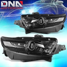 For 2013-2019 Ford Taurus Black Housing Clear Corner Projector Headlight Pair