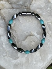 100 Magnetic Hematite Turquoise Bracelet Anklet Necklace 1 Row Powerful