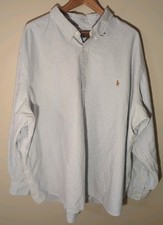 Polo Ralph Lauren Men's Striped Oxford Button Down Shirt 4XB Blue Preppy Classic