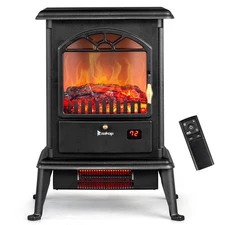 Electric Fireplace Stove,1500W Infrared Fireplace Heater 7 Colors Flame w/Remote
