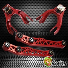NEW RED FRONT UPPPER REAR LOWER CONTROL ARM CAMBER SUSPENSION KIT INTEGRA 94-01