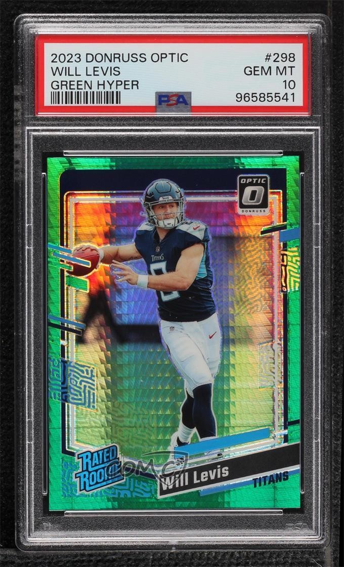 2023 Donruss Optic Rated Green Hyper Prizm Will Levis #298 PSA 10 Rookie RC 2l4