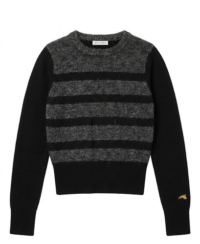 BELLA FREUD GLAM ROCK STRIPE SWEATER BLACK SIZE S "NWT"