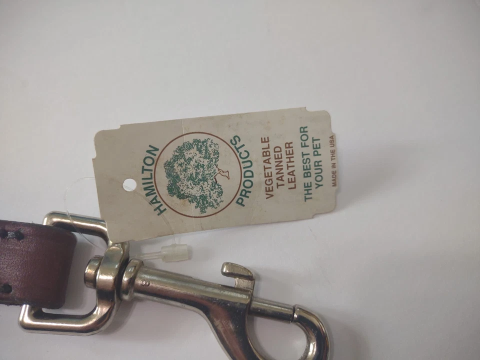 Hamilton Products Latigo Cuero Tráfico Plomo 3/4" x 12" Mascota Perro Vegetal Bronceado Foto 3 de 4