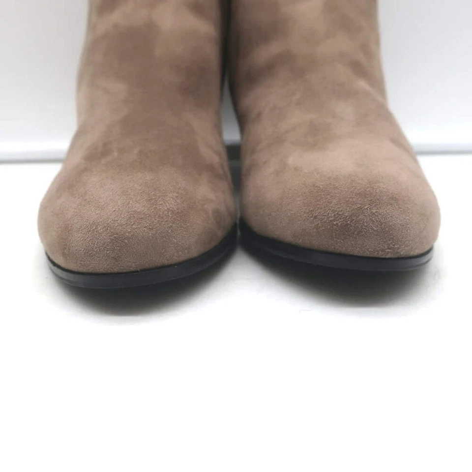 Prada Zip-Back Ankle Boots Taupe Suede Size 38.5 - Image 4 of 4