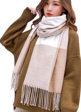 Women's Fashion Scarves Long Shawl Winter Thick Warm Knit Large Scarf Big Plaid