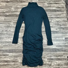 Velvet by Graham & Spencer MED Ruched Knit Turtleneck Long Sleeve Bodycon Dress