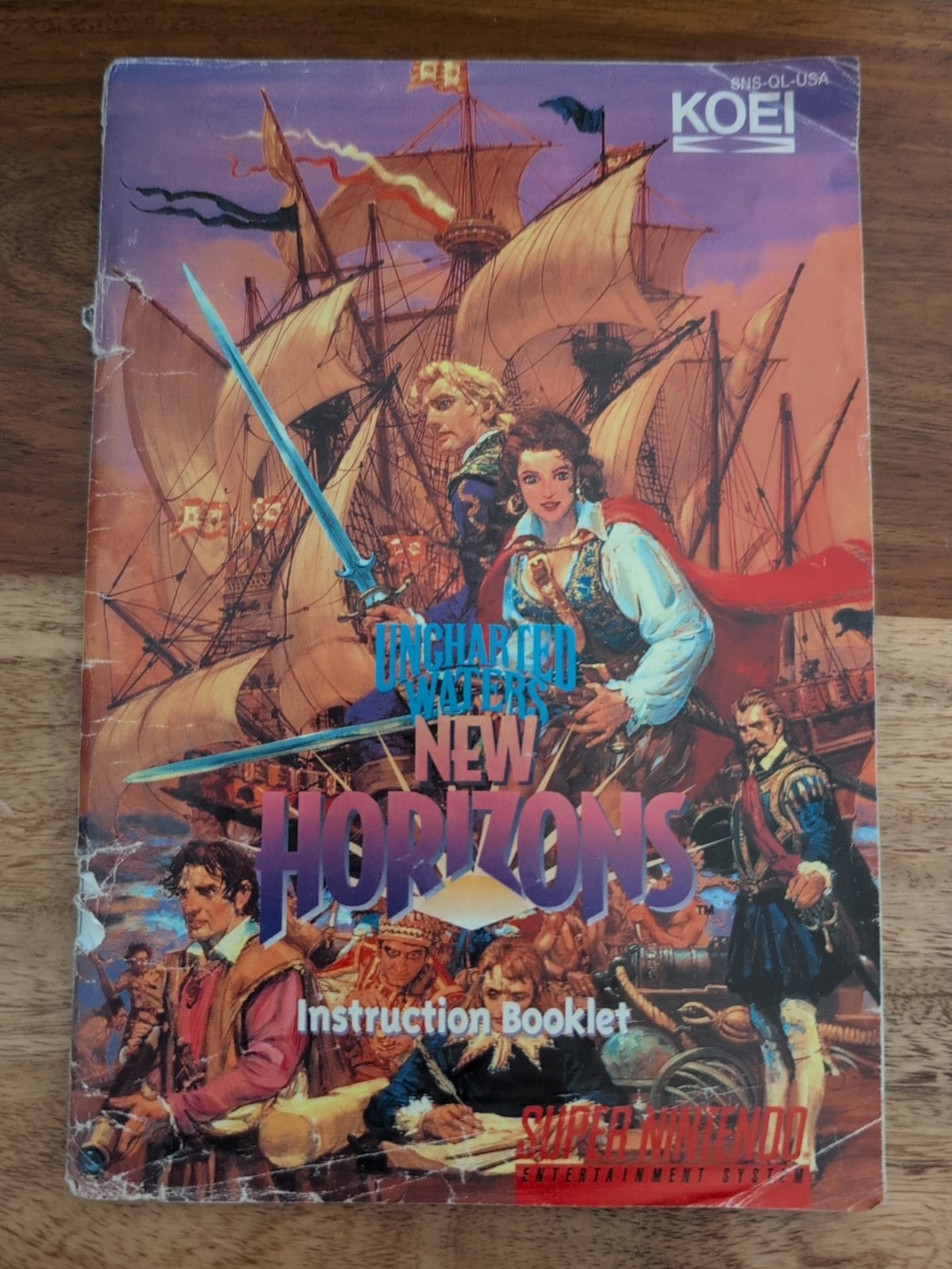 Uncharted Waters New Horizons (SNES Super Nintendo 1993) Instruction Manual Only