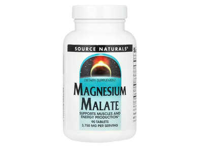 Source Naturals, Magnesium Malate, Magnesium-Malat, 90 mg, 180 Tabletten