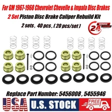 2X For 1967-68 2-1/16" GM 4 Piston Disc Brake Caliper Rebuild Kit 5456008 US