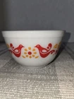 Pyrex 401 Friendship 1.5 Pint Mixing Bowl Red Orange Birds ~ Nice!