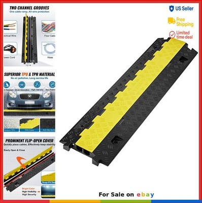 Cable Protector Ramp 2 Channel 22000 lbs Capacity Heavy Duty TPU Cord Cover