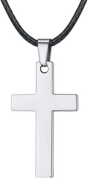 Faithheart Gravierbare Kreuzkette Mit Edelstahl KreuzanhäNger 5 Farbe-image