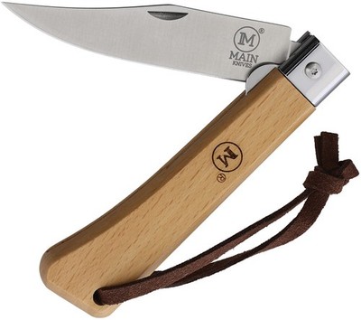 MAIN Knives Workers Linerlock Beech Wood Folding Stainless Pocket Knife 1150