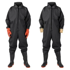 Full Body Waterproof PVC Fishing Waders Breathable Hooded Stockings Chest Waders