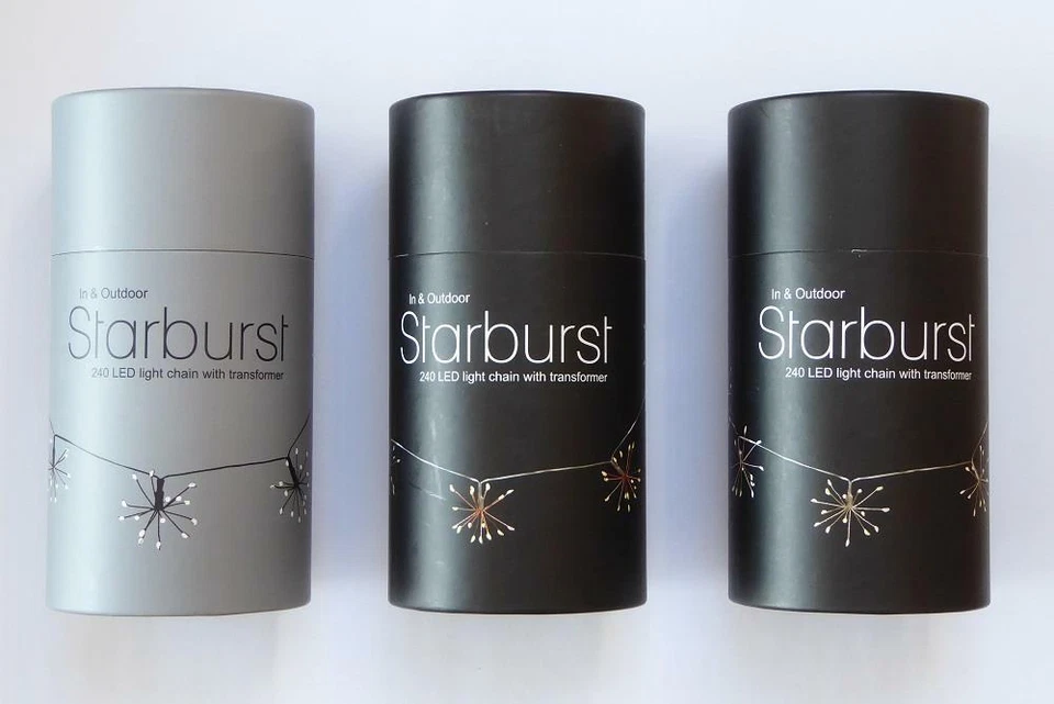 LIGHTSTYLE LONDON Starburst Chain - 240 LED Indoor/Outdoor Lights - Mains - Available In 3 Colours