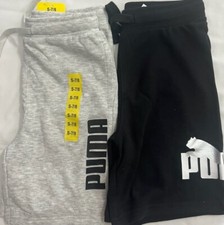 New Puma Boys 2- Pack Shorts Black/Gray Color Size S-7/8 19.50