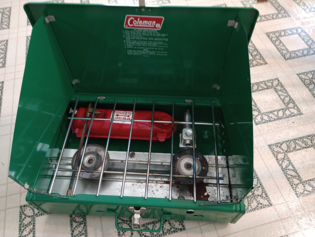 【希少】Coleman USA アルミコット ネイビー 2セット USED Vintage Coleman Two Burner Camping Stove 425E499 In Box | eBay