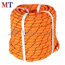 1/2"×200' Double Braid Polyester Rope 6180Lbs Breaking Strength Bull Rope Orange