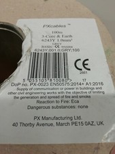 100m 1mm 6243Y 3 Core & Earth, 2way Lighting Smoke Alarm Cable Triple & Earth