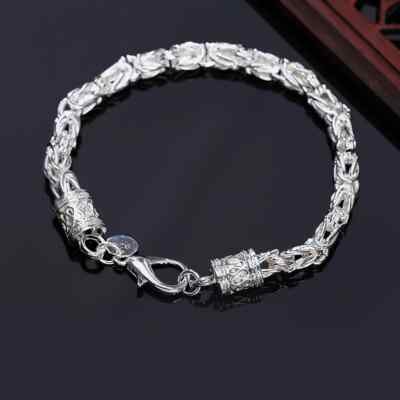 925 Sterling Silver Chain Exquisite Twisted Bracelet Charm Chain Simple Jewelry