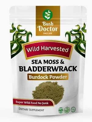 BUSH DOCTOR Sea Moss and Bladderwrack + Burdock Super wild food Powder Dr Sebi