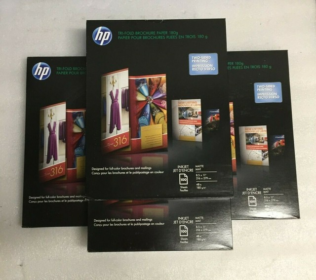 LOT OF 4 BRAND NEW HP TRI-FOLD BROCHURE PAPER 180g TWO ...