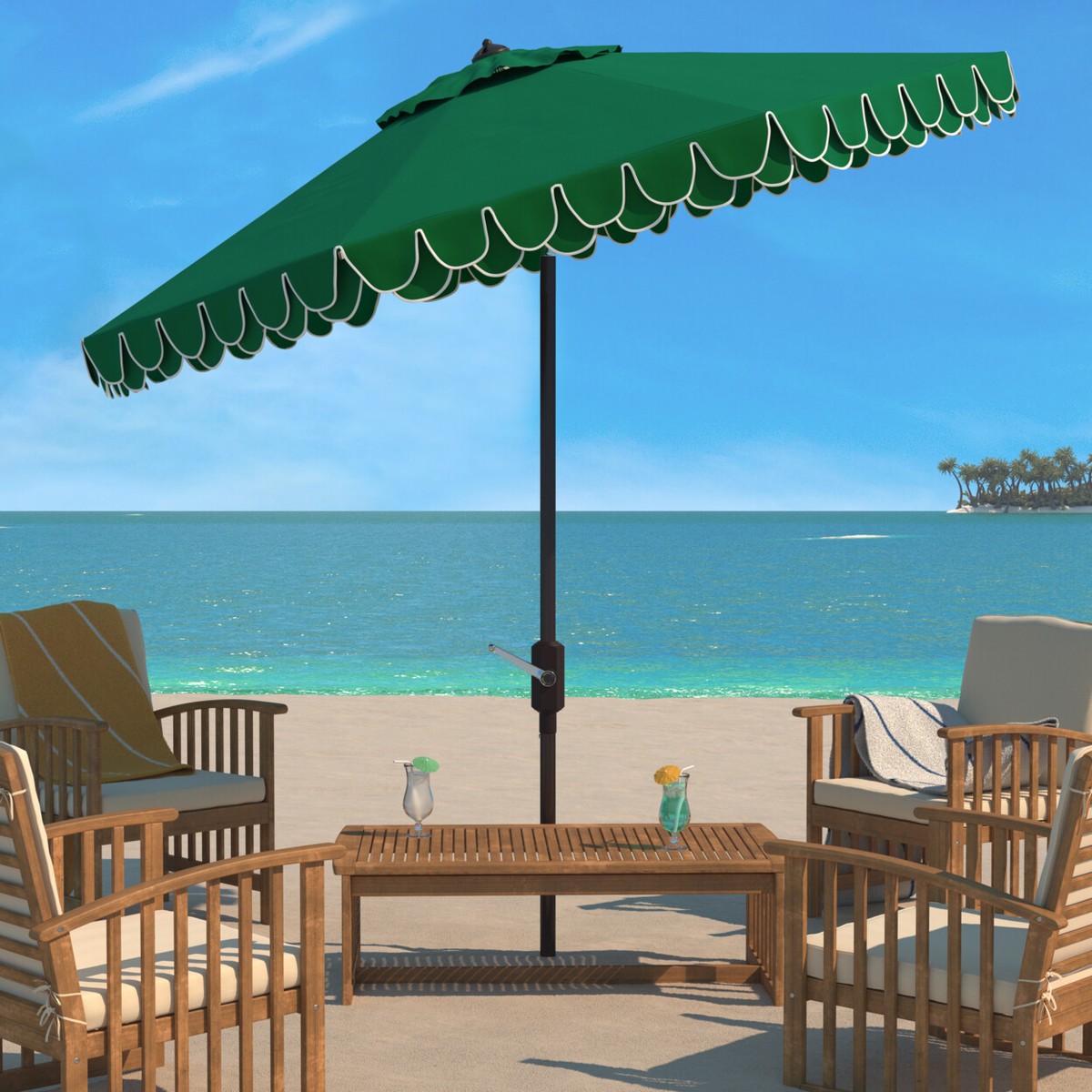 green patio deck umbrellas with valance JJ Home 10FT Garden Parasol, Umbrella for Outdoor Table Market, 8 Ribs (Pink) : Patio, Lawn & Garden This sophisticated umbrella introduces a touch of class while providing essential shade from the sun GARDEN 10 Ft Offset Cantilever
