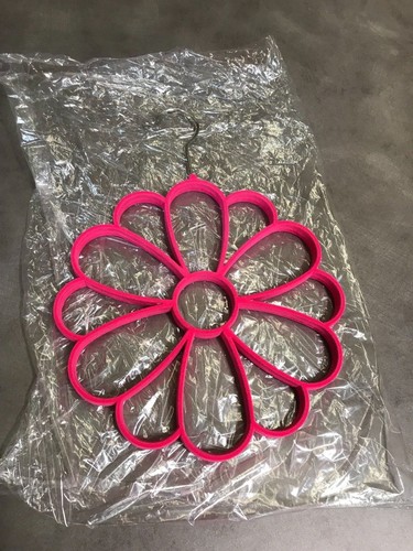 PINK FLOCKED FLOWER SCARF TIE BELT HANGER HOLDER FOR CLOSET - NEW - Picture 6 of 6