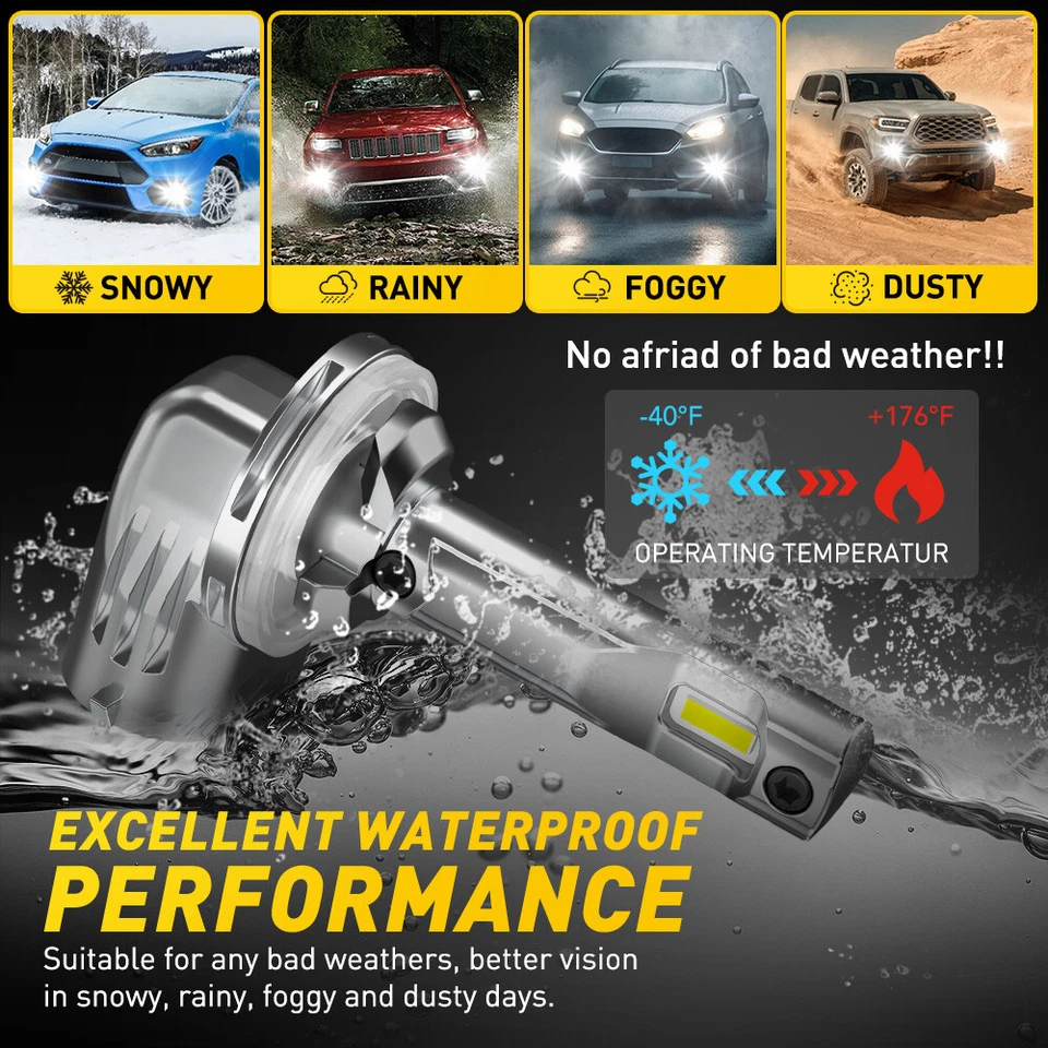 AUXITO 881 894 889 LED Fog Light Driving Bulb 36000LM 6500K White Super Bright - Image 4 of 4