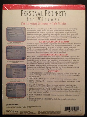 VINTAGE 1994 SWIFT PLATINUM PERSONAL PROPERTY FOR WINDOWS 95 HOME INVENTORY - Picture 2 of 3